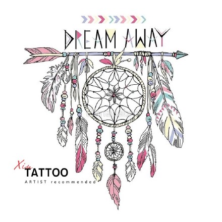 27组唯美漂亮的彩色补梦网纹身手稿图案