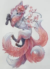 生动好看彩色创意动物的纹身手稿图片