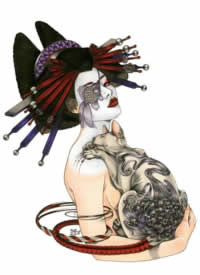 9组创意个性的艺伎纹身手稿图片欣赏