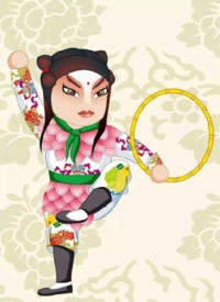 9张传统京剧人物的创意纹身手稿图片