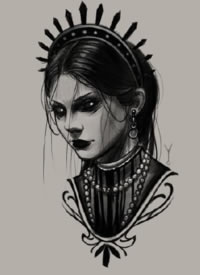 24组暗黑系的女郎主题纹身手稿图片