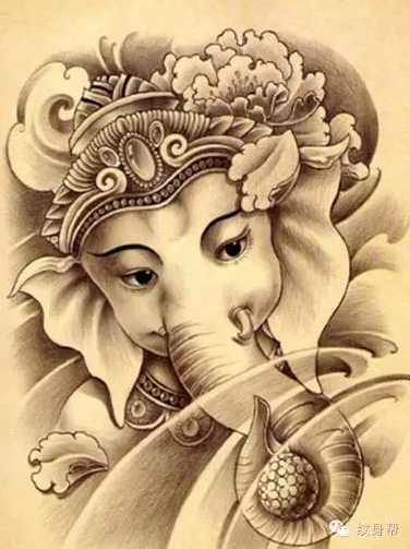 27组传统的宗教象神文身手稿图片