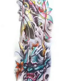 9张传统的花腿花臂纹身效果图欣赏