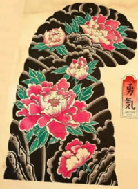 9张日式风格的传统半甲纹身手稿图片