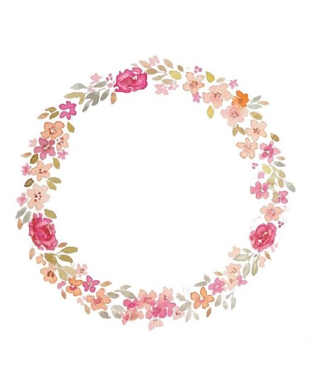 36组水彩风格的花环纹身手稿图片