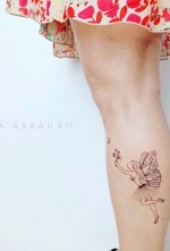 纹身图小清新女 黑色的简约线条纹身图小清新图片