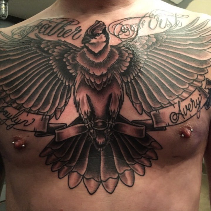 纹身翅膀图案 10张各种风格的羽毛翅膀纹身图案