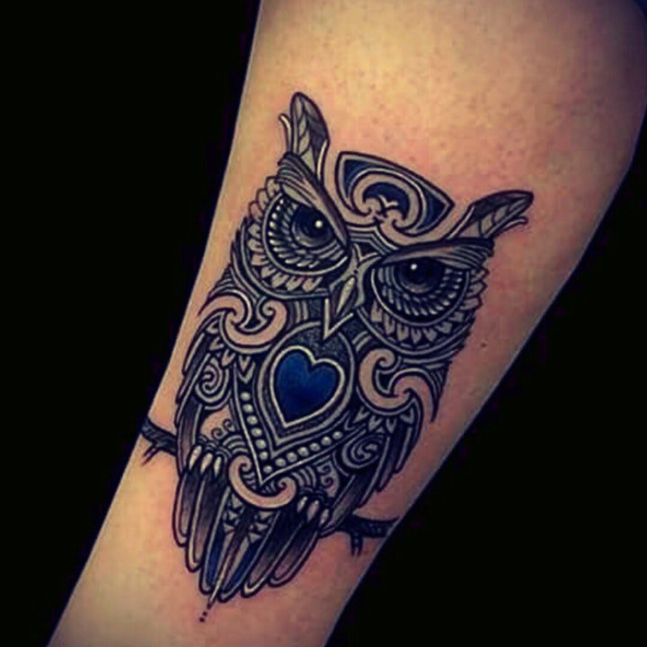 纹身猫头鹰   8款昼伏夜出的猫头鹰纹身图案