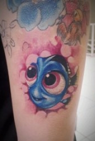 彩色手臂纹身图案 彩色纹身动物与植物的手臂纹身图案
