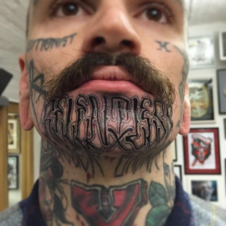 脸部纹身图案   9款霸气而又时尚的脸部英文纹身图案