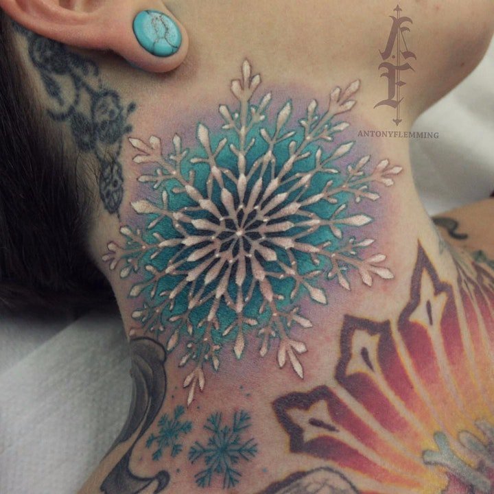 纹身雪花   10款晶莹剔透的雪花纹身图案