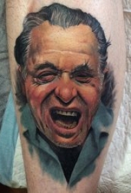 人物肖像纹身  面部表情丰富而又形象的人物肖像纹身图案