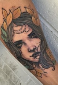 school纹身人物   面容真切而又形象的school人物纹身图案