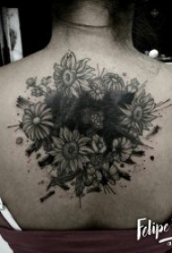 黑灰纹身风格  各部位铅笔素描等黑灰时尚纹身图案