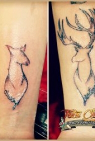 小鹿纹身图案 可爱活泼的小鹿纹身图案