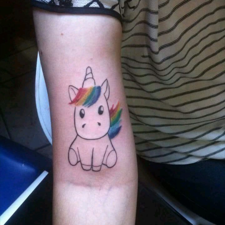 独角兽纹身图案 多款彩绘纹身风格的独角兽纹身图案