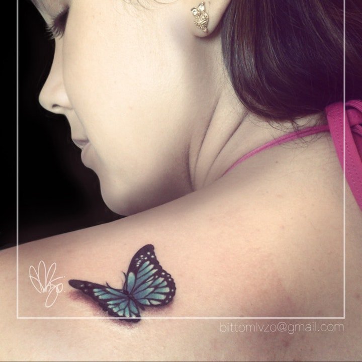 蝴蝶纹身图案 多款翩翩起舞不同风格的蝴蝶纹身图案