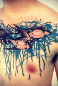 纹身燕子   多款喧闹活跃的燕子纹身图案