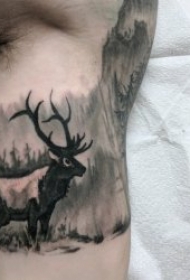 风景纹身图案 10组彩绘或黑灰色调的风景纹身图案