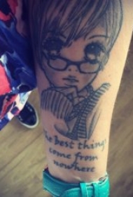 小女孩纹身图 身体各部位的各种小女孩纹身图案