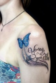 花体英文纹身图案 十分个性化的花体英文纹身图案