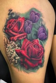 花朵纹身 女生各个部位小花朵漂亮纹身图片