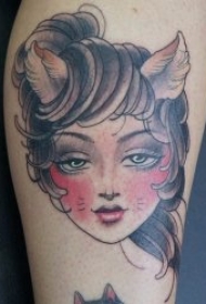 猫女纹身图 9张迷人的猫女主题纹身图案缩略频道推荐图