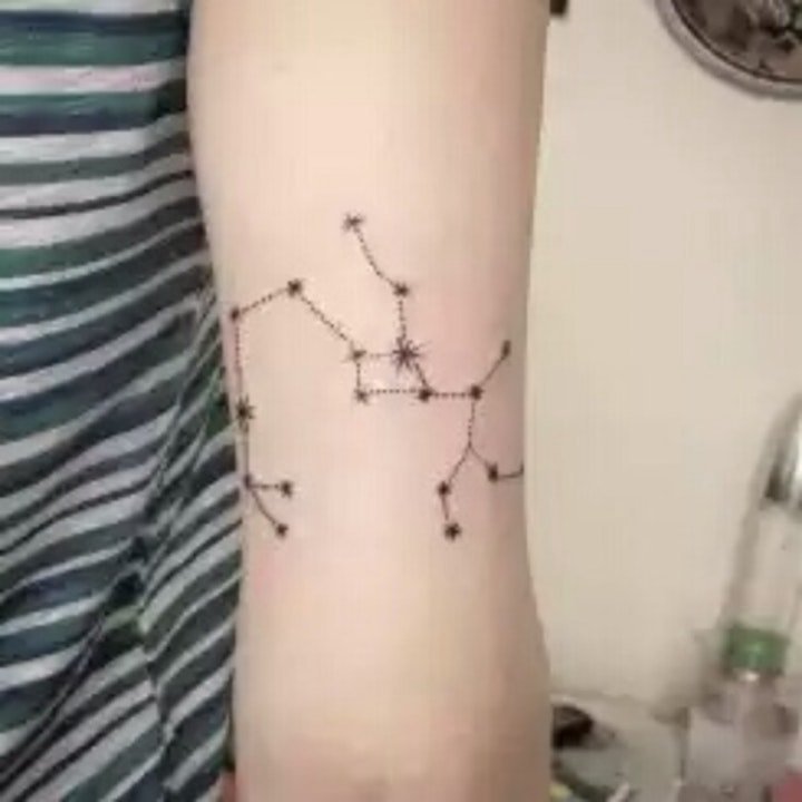 星座线条纹身  多款清新而又简单的星座符号纹身图案