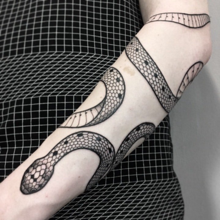 纹身蛇图片 9张冰冷而又无情的蛇纹身图案