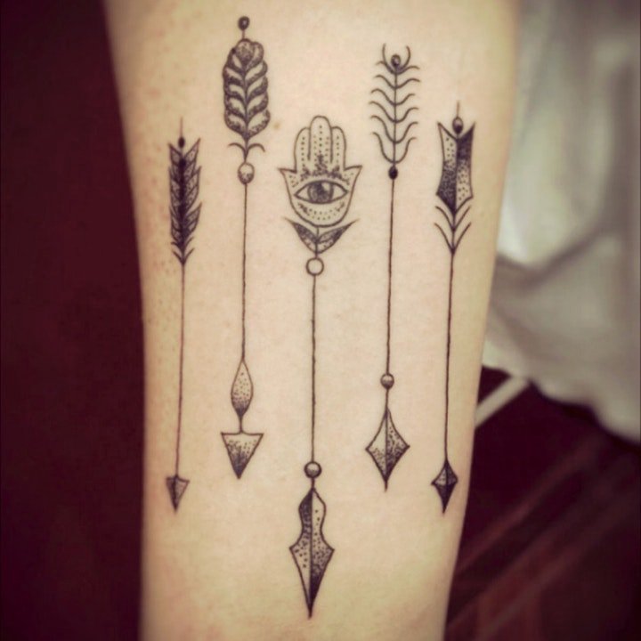 箭纹身 疾如雷电的创意箭纹身图案