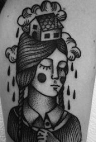 云朵纹身图案 几组关于不同形状的云朵主题纹身图案