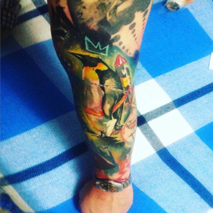 企鹅纹身图  生动而又趣味可爱的企鹅纹身图案