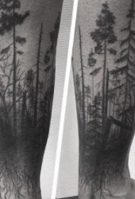 树林纹身图案  9款创意而又精彩的森林纹身图案