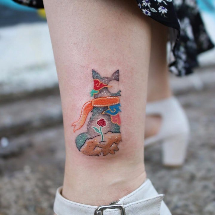 狐狸纹身图   10款伶俐而又狡猾的狐狸纹身图案