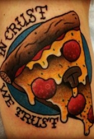 披萨纹身图案  颇受欢迎的披萨食物纹身图案