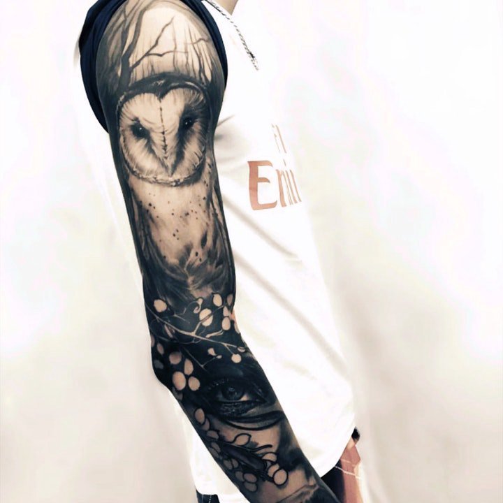 纹身猫头鹰  9张犹如黑暗精灵的猫头鹰纹身图案