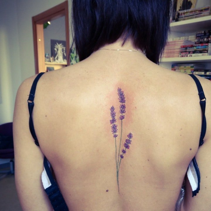 薰衣草纹身图案  9款颖长秀丽的薰衣草纹身图案
