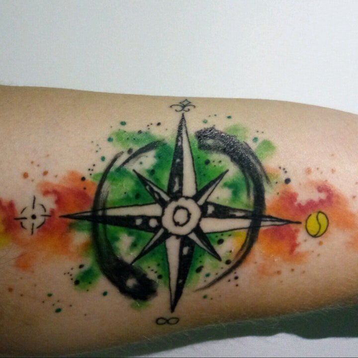 运动气息十足的创意乒乓球拍等纹身图案