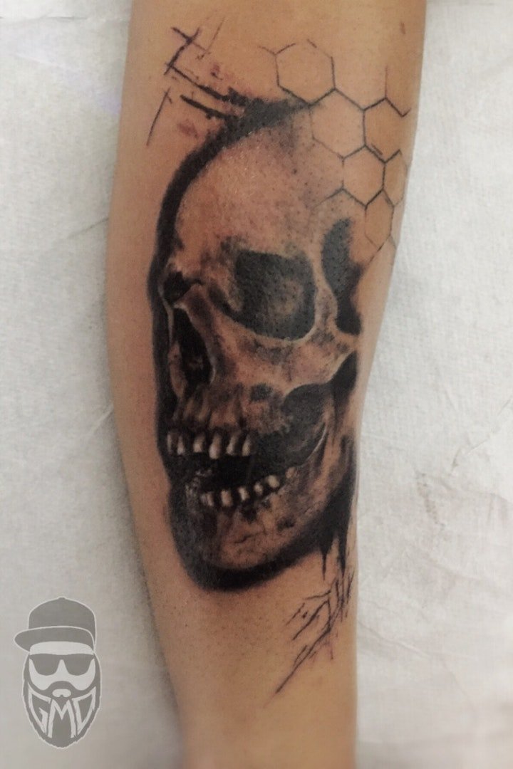 纹身骷髅   20组骨枯无肉恐怖的骷髅主题纹身图案