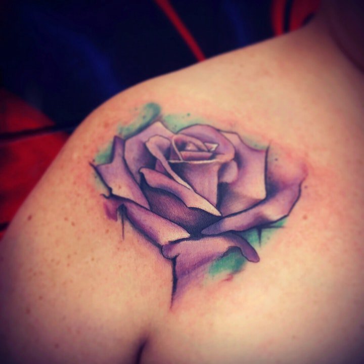 水彩纹身图片    随意而又唯美的水彩泼墨纹身图案