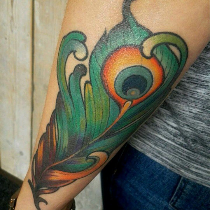 孔雀羽毛纹身 10款十分柔美的孔雀翎纹身图案