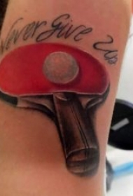 运动气息十足的创意乒乓球拍等纹身图案