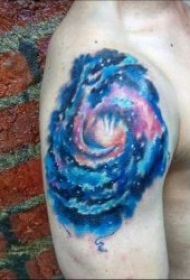 彩色泼墨纹身 抽象纹身风格的彩色泼墨纹身图案