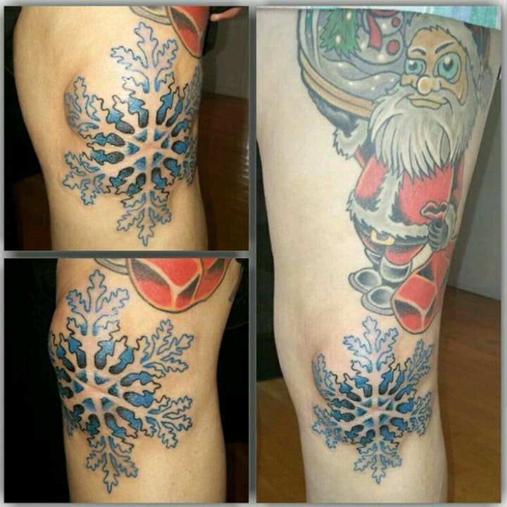 纹身雪花 8款明净而又皎洁的雪花纹身图案