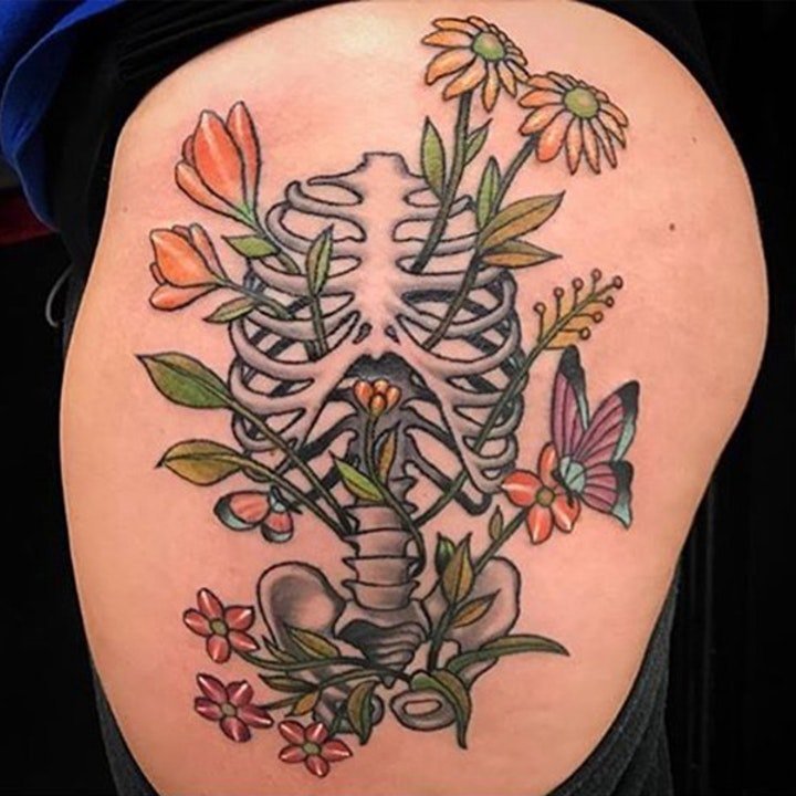 骨头纹身图案   9张技巧多样的骨头纹身图案