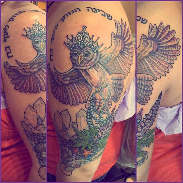 纹身猫头鹰   8款昼伏夜出的猫头鹰纹身图案