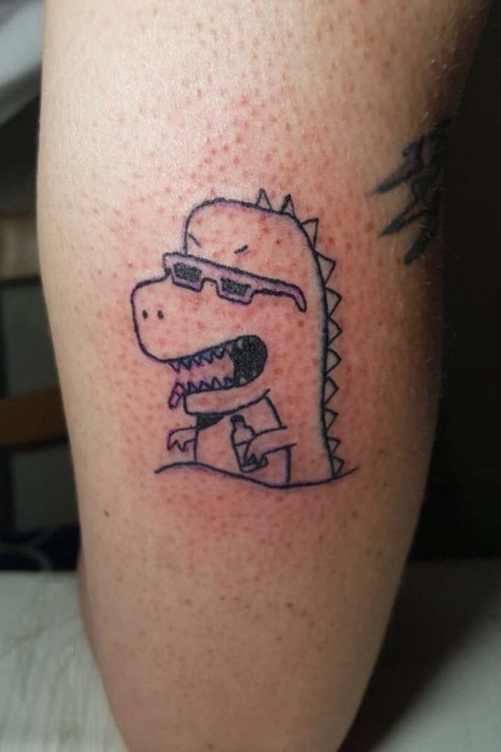 恐龙纹身图案 10款可爱卡通的小恐龙纹身图片