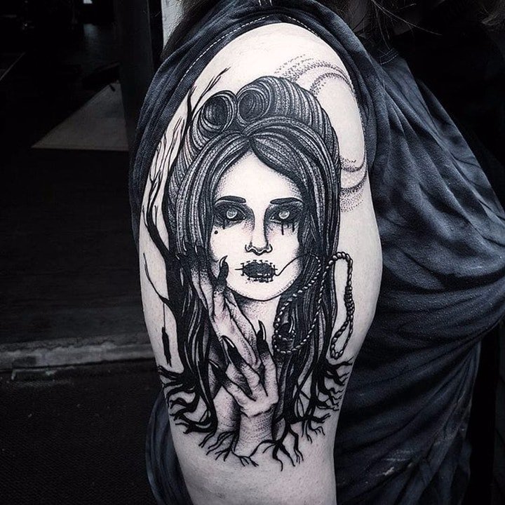 艺术纹身图案 一组黑灰色调十分创意的艺术纹身图案