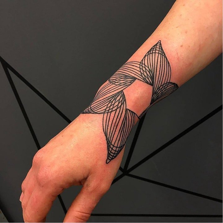 抽象纹身图案 一组黑灰色与彩色搭配抽象纹身创意图案