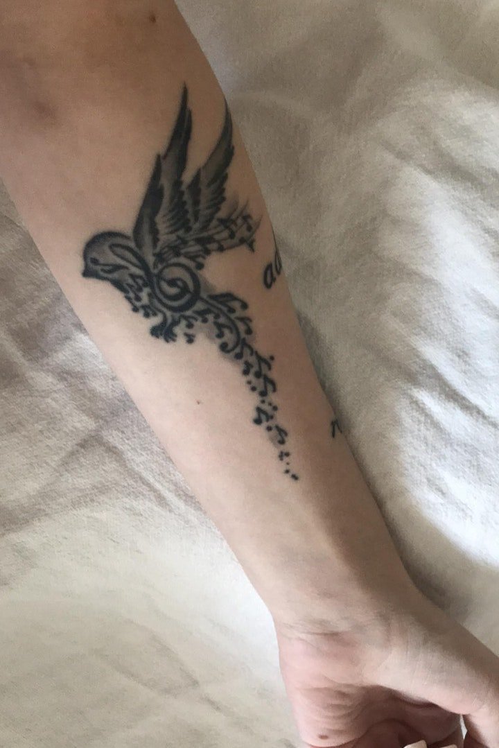 音乐符号纹身  灵动而又美妙的音符纹身图案